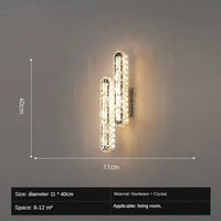 applique murale led en cristal clair montage en surface morden