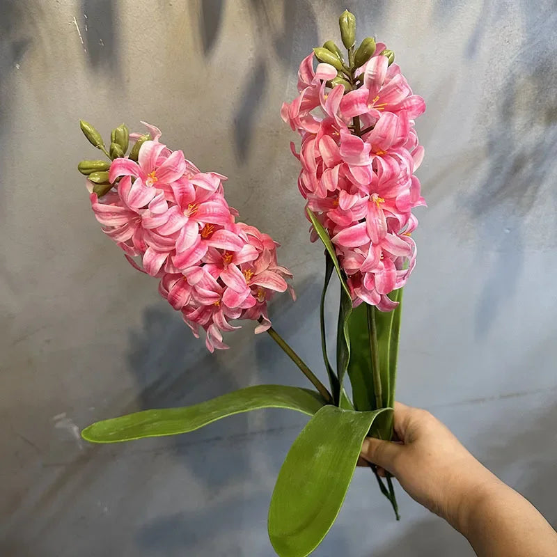 lot de 2 fleurs artificielles en jacinthes réalistes pour décoration intérieure