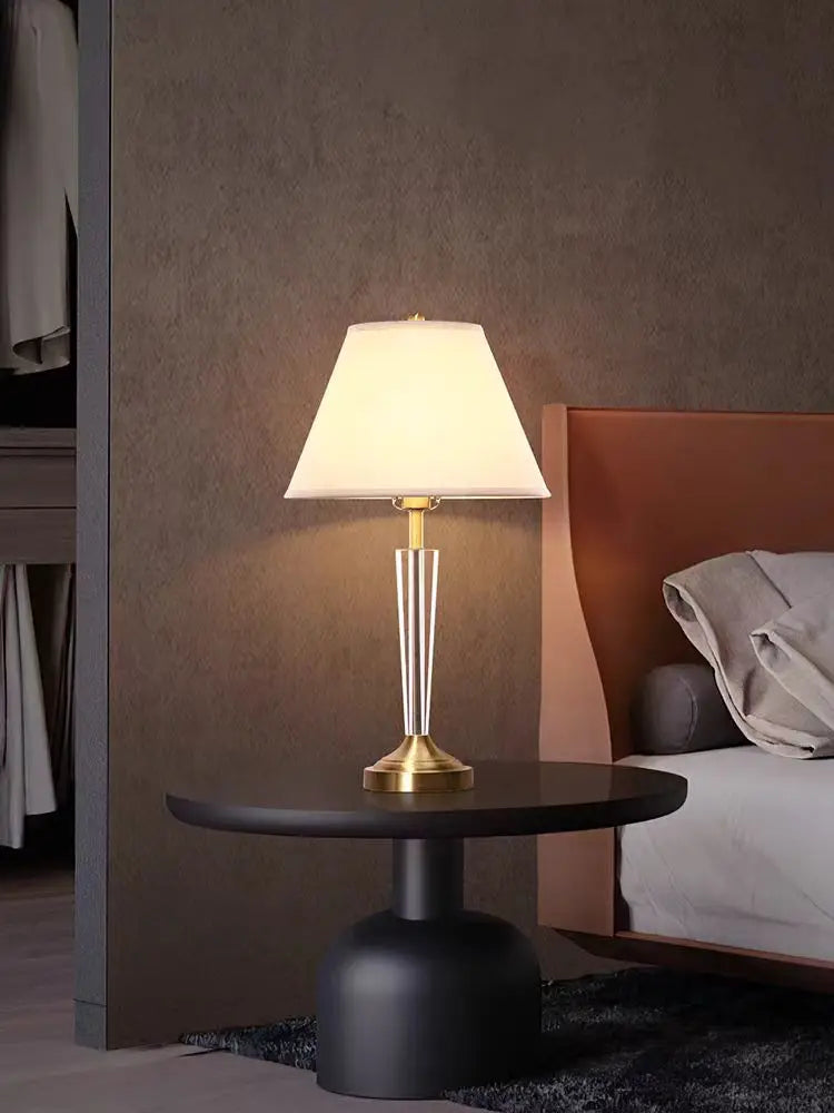 lampe de chevet en cristal tout cuivre de luxe européenne - vue 3 sur 7
