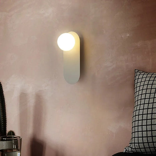 Nordische LED-Wandleuchte aus Glas in Orange - vue 7 sur 9