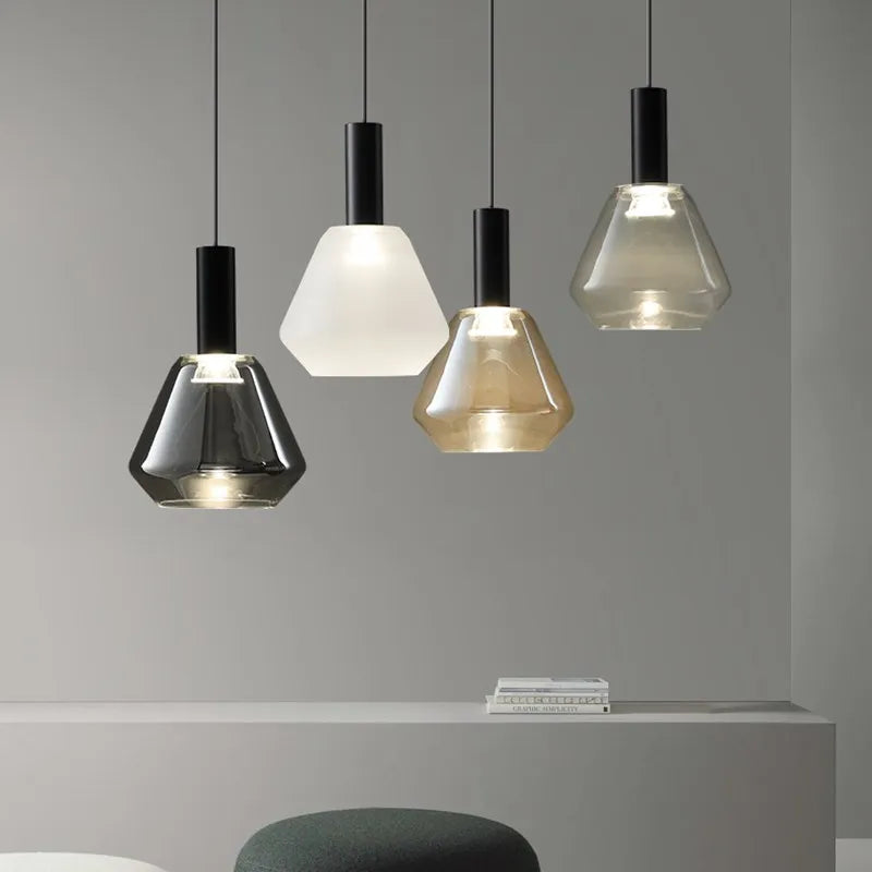 Lampes en verre multicolores en fer - vue 3 sur 10