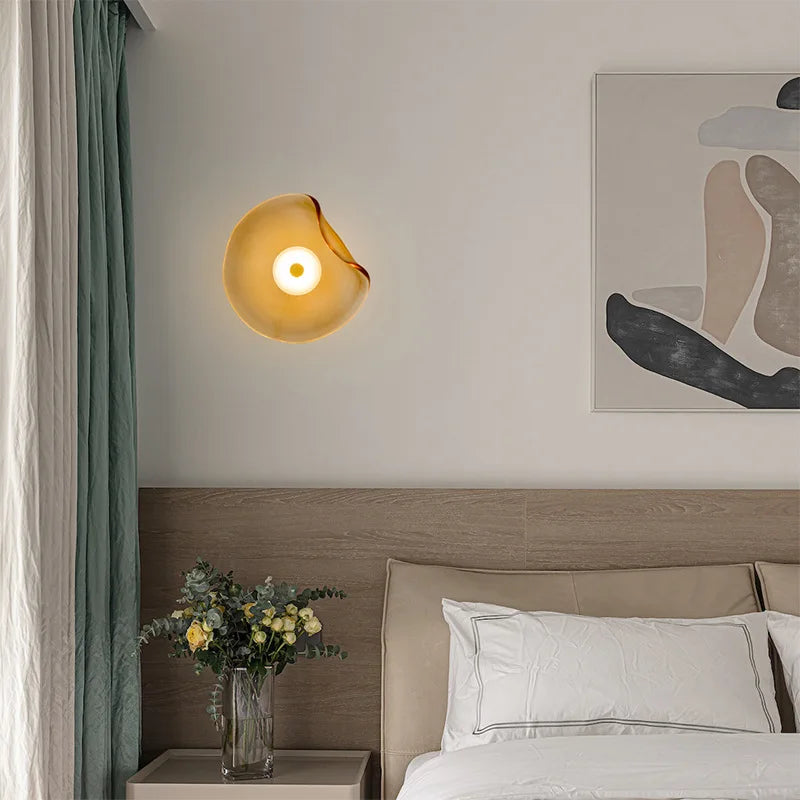 applique murale led verre gris ambre style art déco - vue 4 sur 8