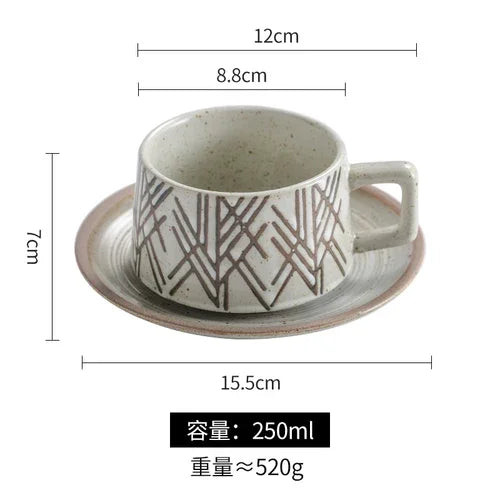 service à thé céramique style japonais rétro plateau