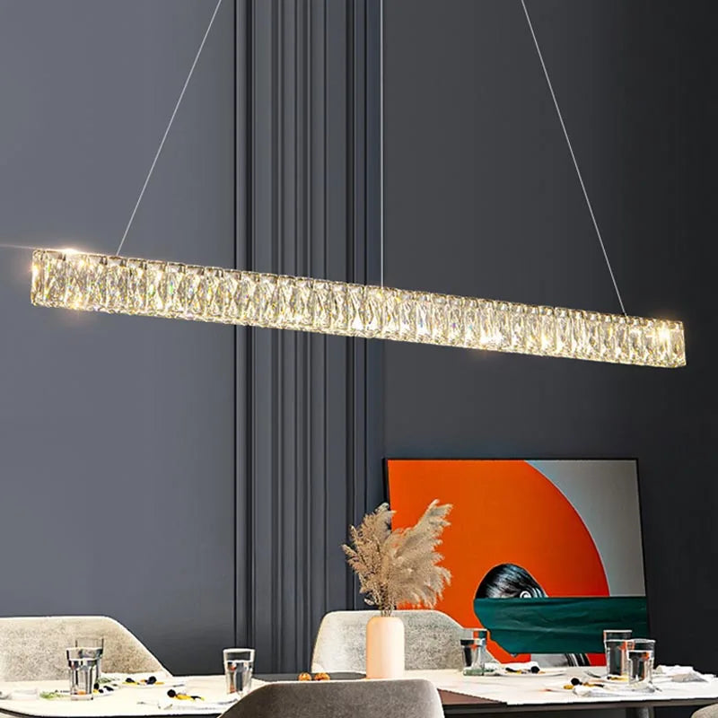 lustre moderne de luxe en cristal pour hôtel et bar - vue 3 sur 9
