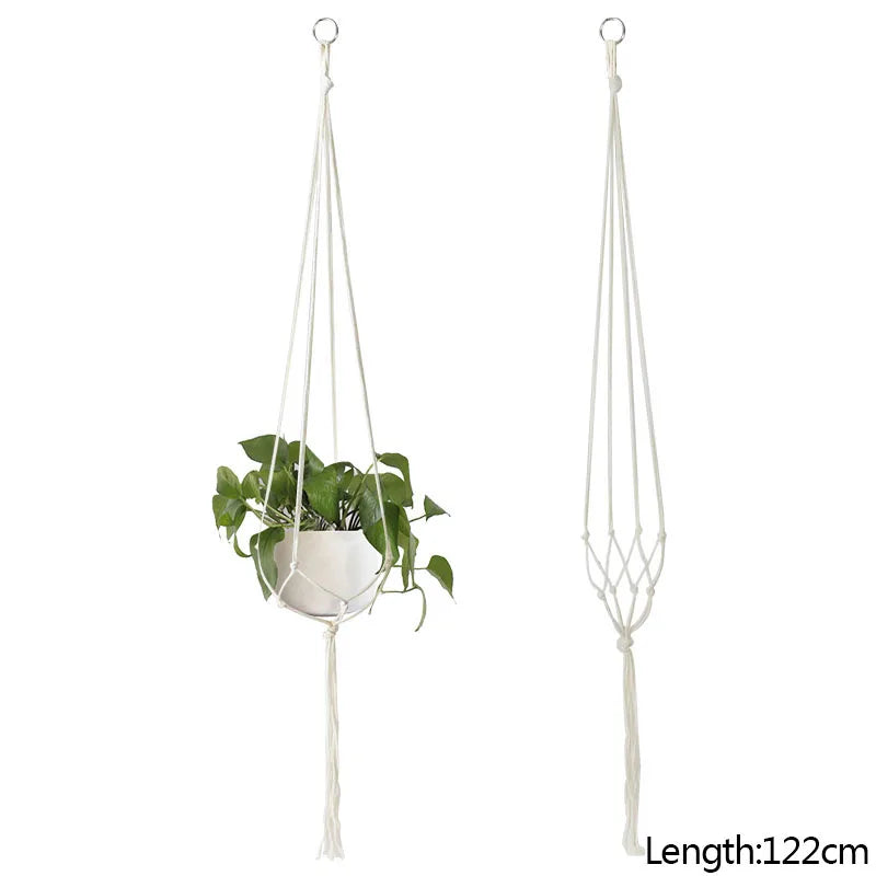 paniers suspendus en macramé pour plantes et décoration - vue 15 sur 19