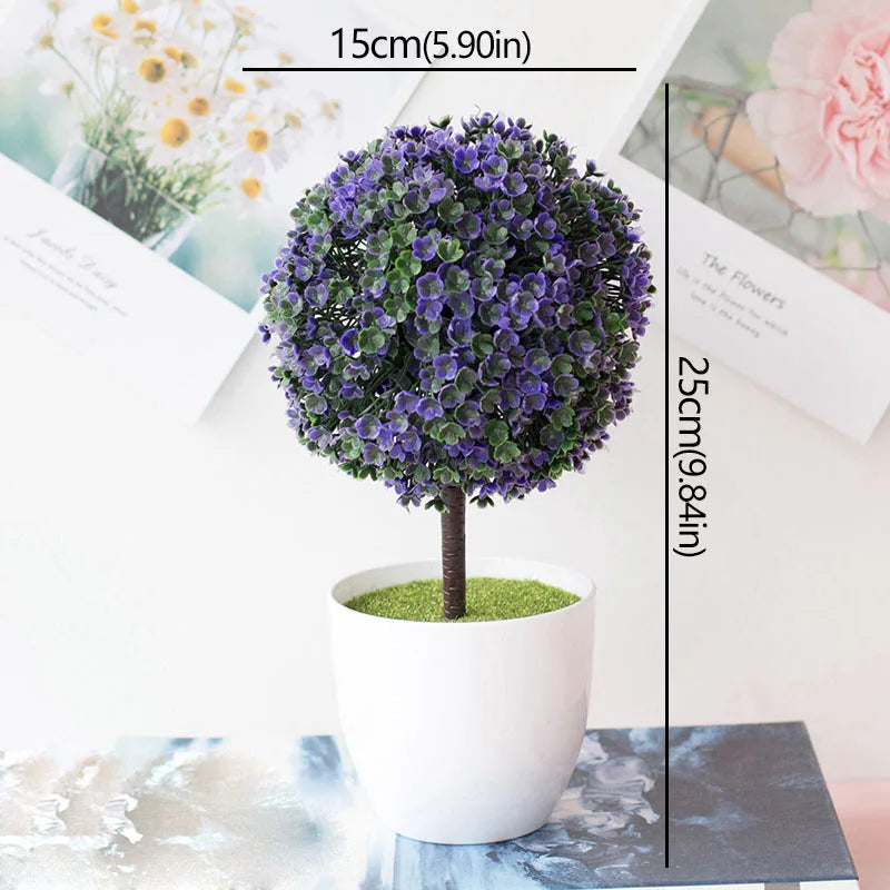arbre artificiel bonsaï avec fleurs pour décoration intérieure - vue 11 sur 11