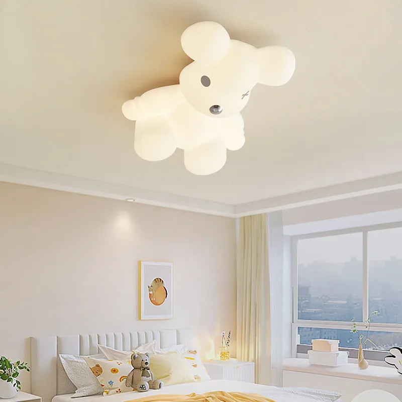 plafonnier ours blanc design moderne pour chambre d'enfant - vue 4 sur 12