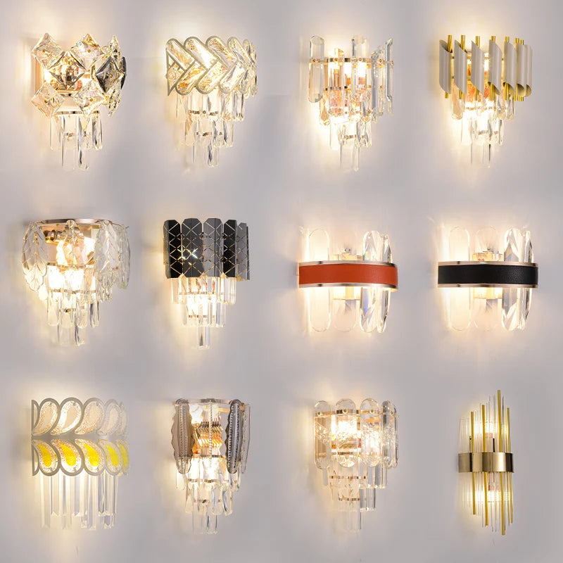 LED-Wandleuchte aus Kristall und Edelstahl für modernes Interieur - vue 3 sur 18
