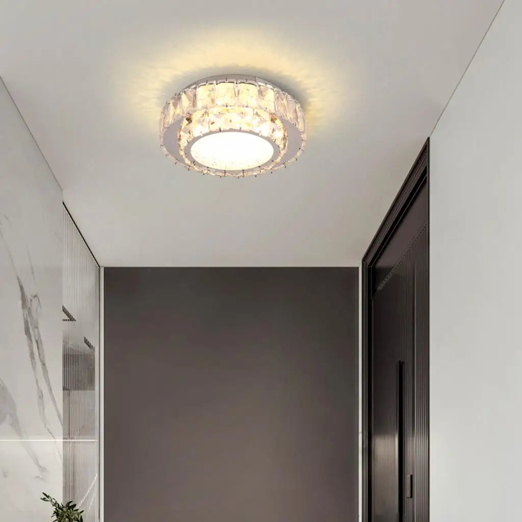 plafonnier led en cristal nordique moderne pour intérieur - vue 7 sur 8