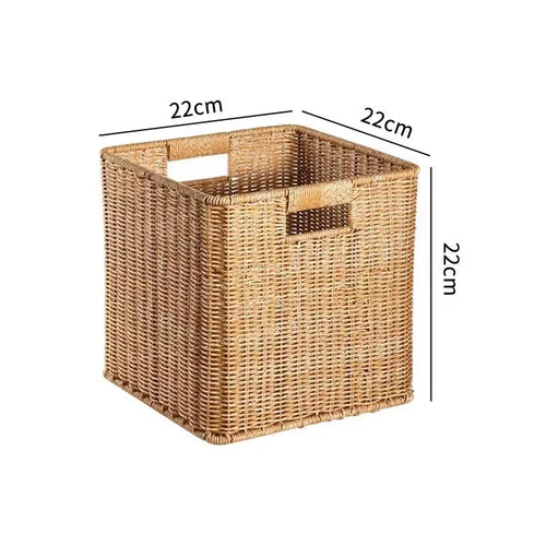 Strong Rectangle Woven Storage Basket with Handles, Waterproof Plastic Baskets for Home Toy Storage, Nest - vue 16 sur 15