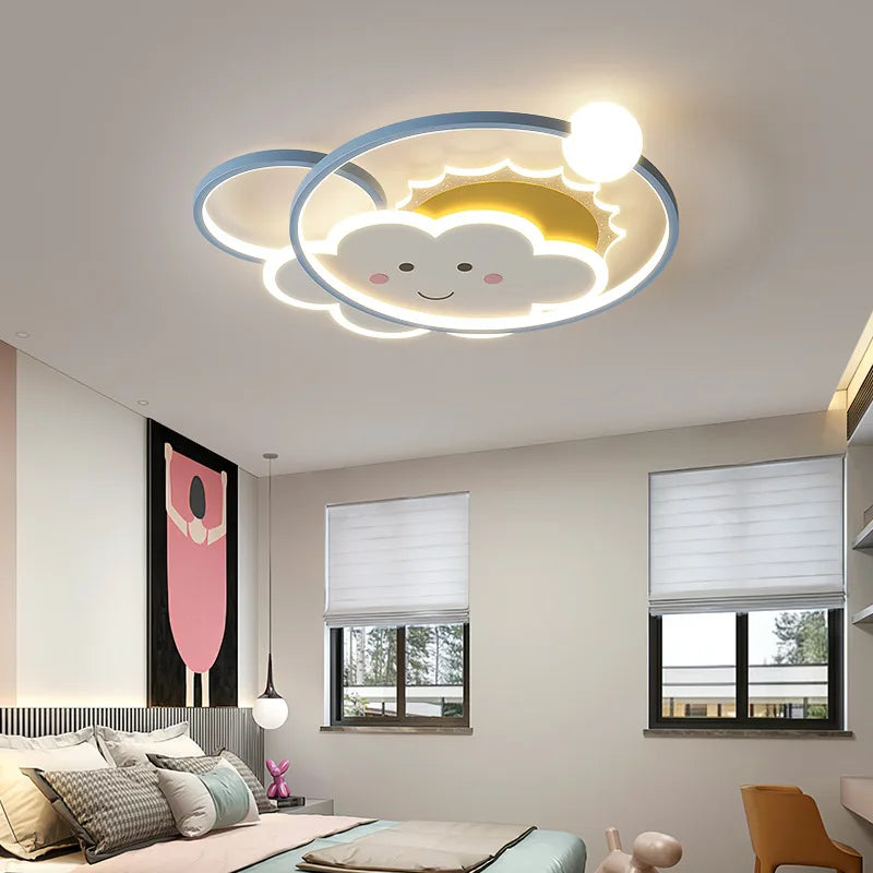 plafonnier nuage moderne pour chambre d'enfant romantique et chaleureuse - vue 4 sur 7