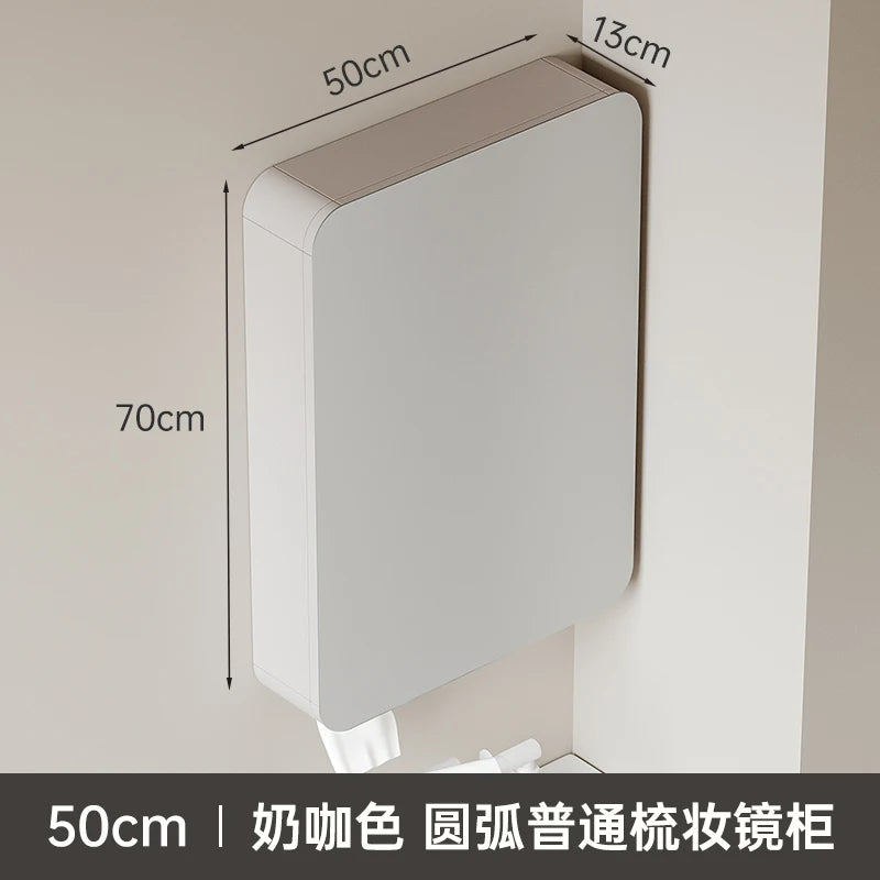 armoire circulaire en aluminium avec miroir éclairage intelligent et rangement - vue 28 sur 32