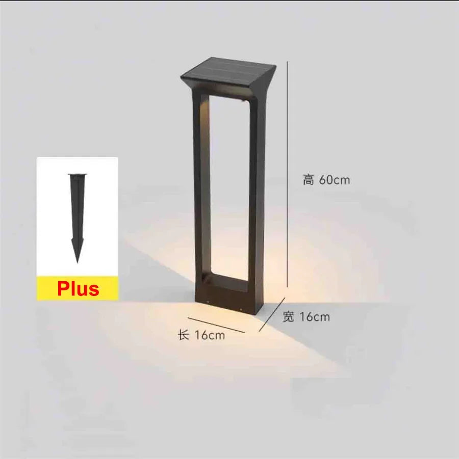 Solarlampe aus Aluminium für Gartenbeleuchtung im Außenbereich