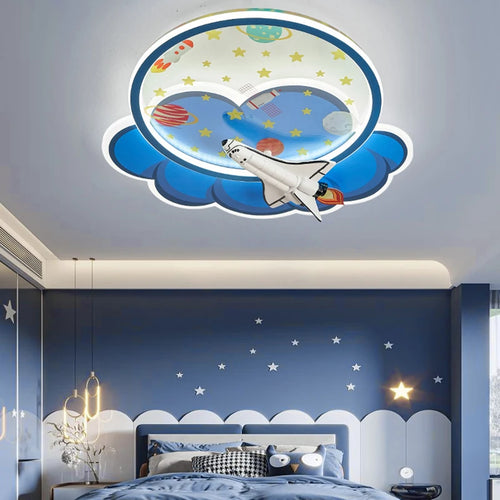 lustre d'intérieur pour enfant avec télécommande rocket lights boy - vue 3 sur 12
