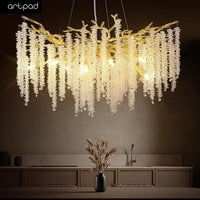 lustre en cristal design goutte d'eau pour intérieur élégant