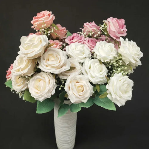 bouquet de roses en soie pour décoration de mariage et fêtes