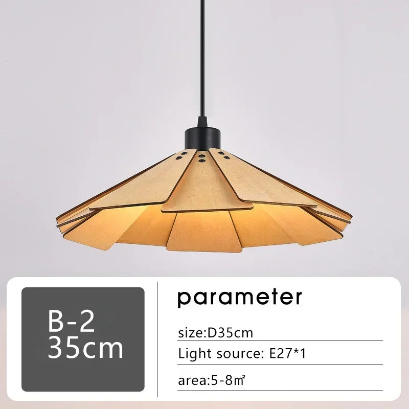 Minimalistischer Kronleuchter aus Walnussholz für modernes Vintage-Interieur - vue 10 sur 14
