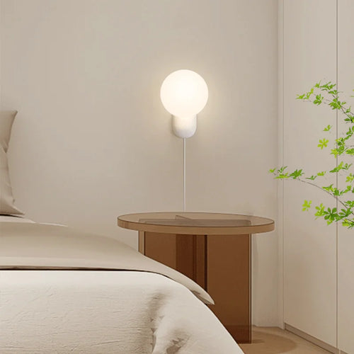 Minimalistische Wandleuchte in Creme mit dekorativen LED-Lichtern - vue 4 sur 6