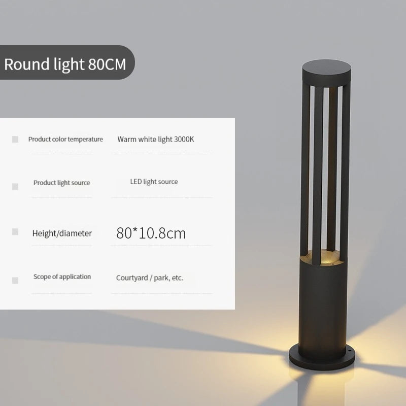 Moderne LED-Gartenleuchte aus Aluminium, wasserdicht für den Außenbereich - vue 8 sur 21