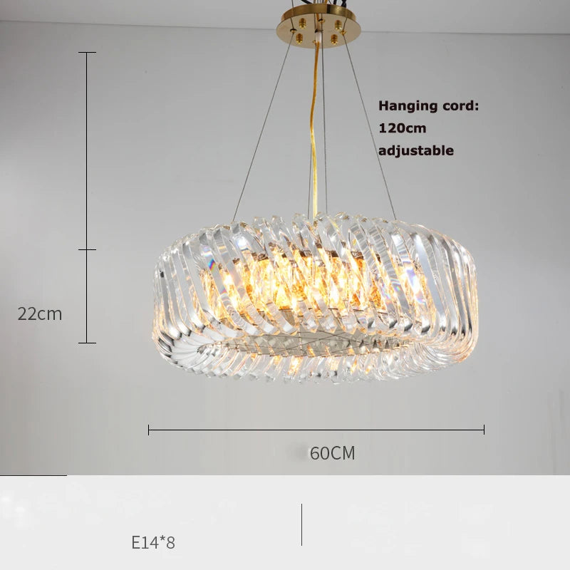 plafonnier moderne en cristal doré à led dimmable élégant et raffiné - vue 8 sur 16