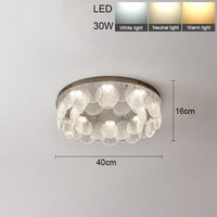 Plafonnier Led rond en verre et cristal