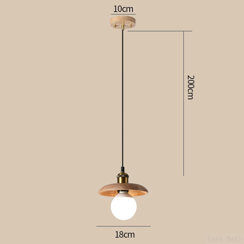 Lampe de style idyllique soucoupe volante bois lampes suspendues E27 Table à manger décor lumière Restaurant chevet salon de thé chapeau lampe suspendue