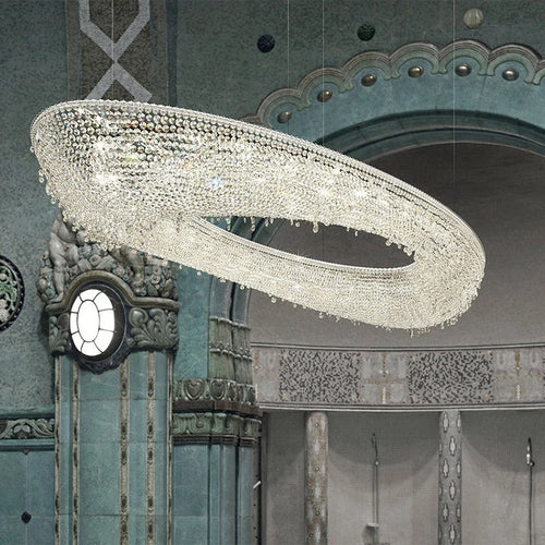 lustre créatif élégant en cristal transparent pour intérieur