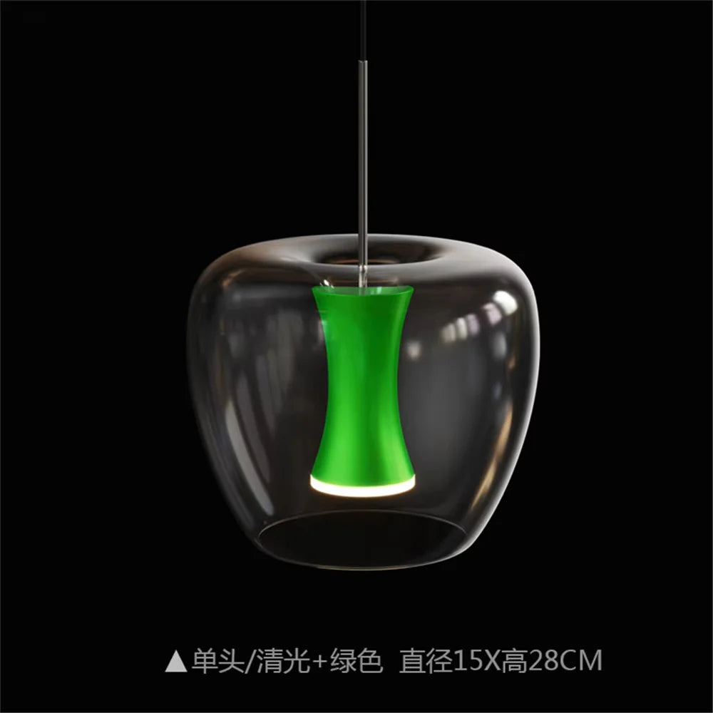 suspension led en verre transparent au design moderne pour décoration intérieure - vue 7 sur 10