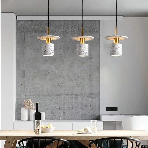 Kreativer Terrazzo-Kronleuchter für Restaurant und minimalistische Boutique - vue 5 sur 9
