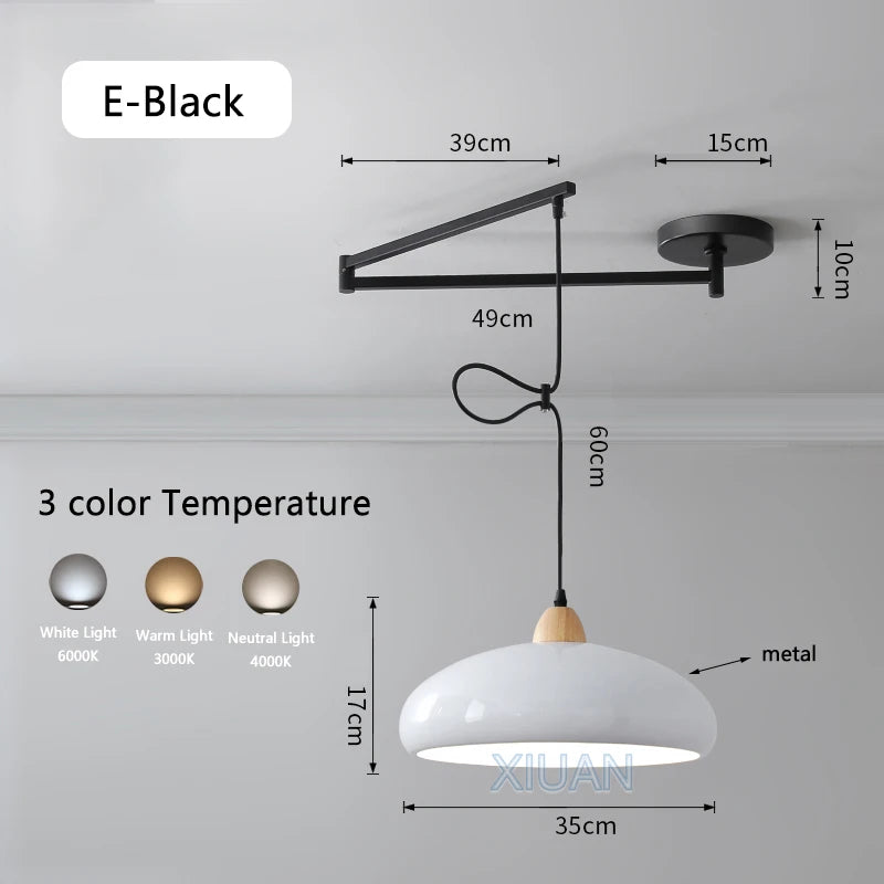 Moderne LED-Pendelleuchte mit schwenkbarem Arm - vue 10 sur 30