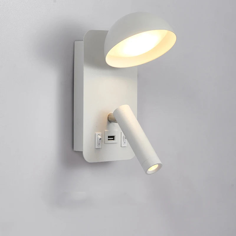 applique murale led luminaire avec interrupteur interface usb éclairage art - vue 3 sur 8