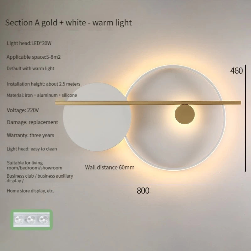 applique murale led moderne pour éclairage décoratif intérieur - vue 9 sur 12