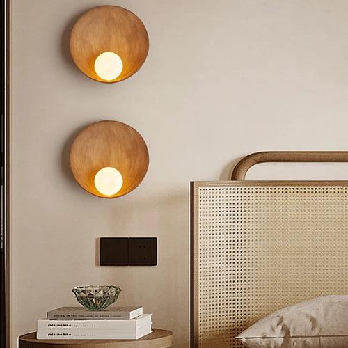 applique murale en résine coquillage style chinois éclairage led créatif - vue 4 sur 9