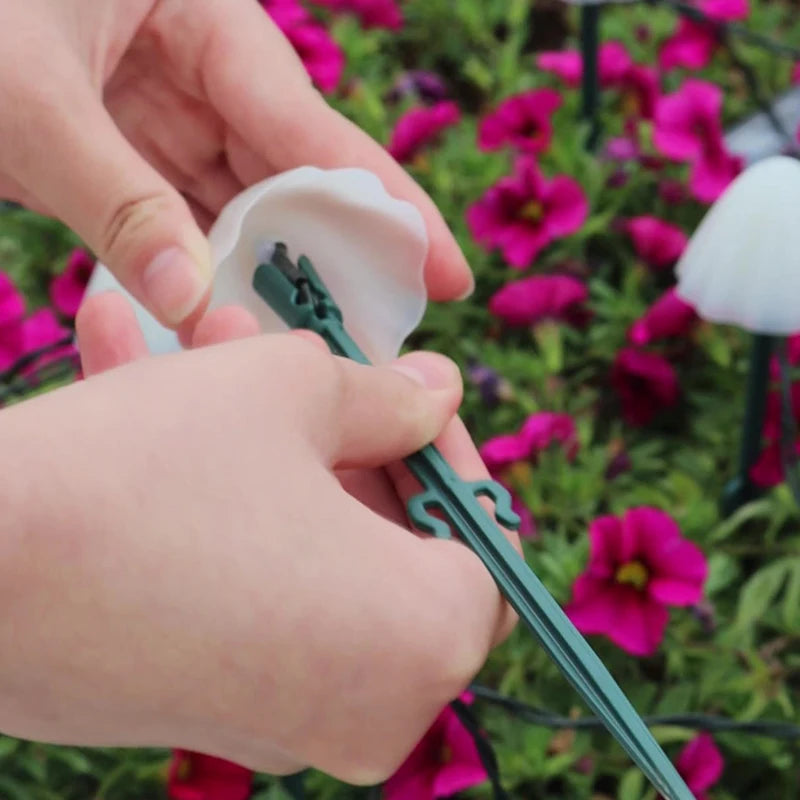 Lampe à gazon solaire champignon lampe à LED extérieure brillant sans électricité IP65 jardin décorer terrasse solaire étanche lumière de pelouse - vue 6 sur 6