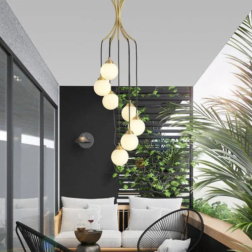 LED-Kronleuchter aus Kupfer im Art-déco-Stil für stilvolle Beleuchtung - vue 5 sur 8