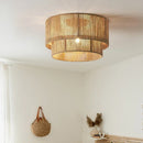 lustre rétro en rotin tissé pour décoration campagnarde chaleureuse