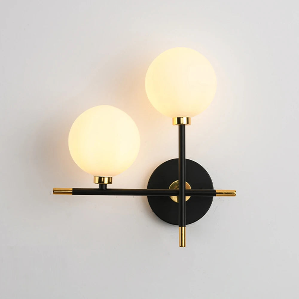 applique murale led moderne en boule de verre pour éclairage intérieur - vue 2 sur 8