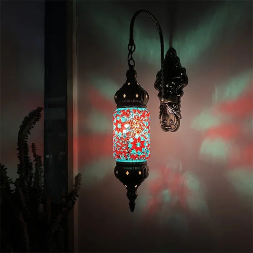 Mediterrane Wandleuchten im Boho-Retro-Mosaikstil mit LED - vue 4 sur 11