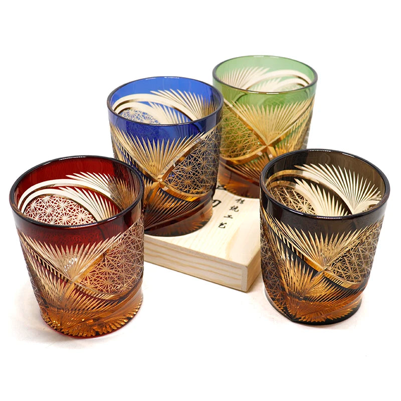 Verre whisky edo kiriko gravé main style japonais - vue 5 sur 7