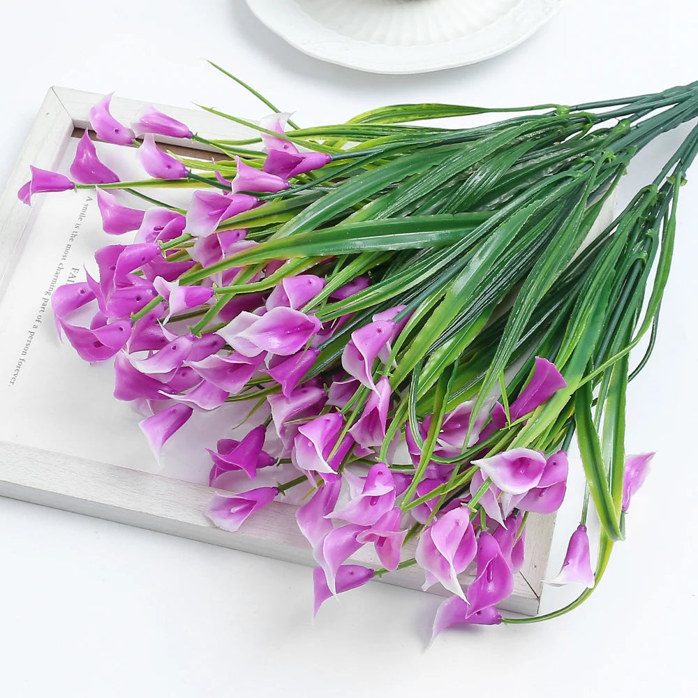 bouquet de lys calla artificiels pour décoration intérieure et extérieure - vue 12 sur 12