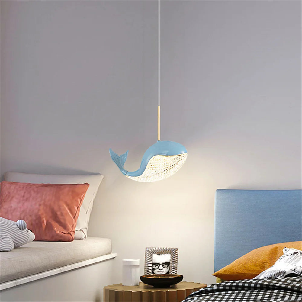 suspension led acrylique dauphin d'or pour enfants - vue 5 sur 10