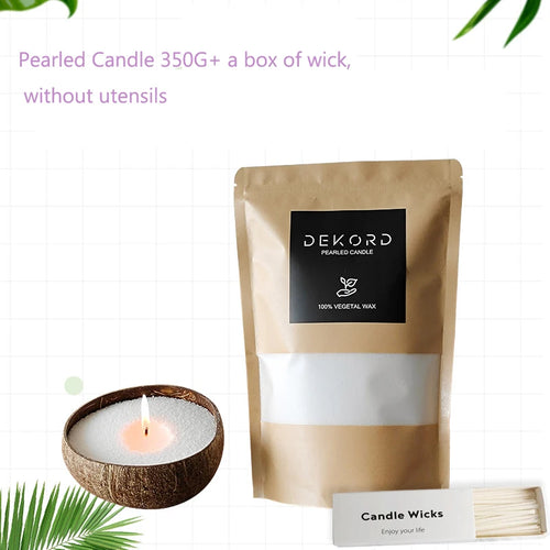 350Gwhite Snow Pearled-Candles with Wicks - Diy Candle Sand, Refillable Candl  DIY Send wick