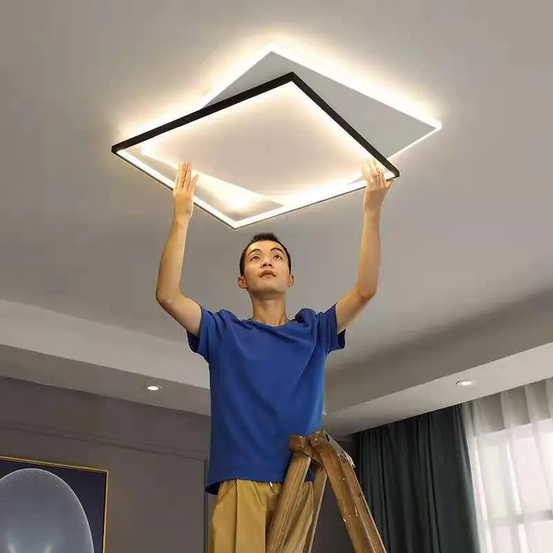 plafonnier led moderne simple décoration domestique nordique - vue 5 sur 9