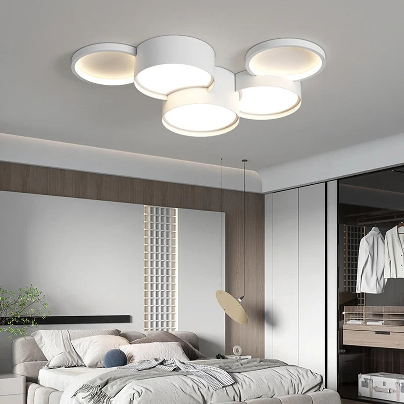 Moderne Smart Led Dimmable Lustre salon blanc plafond Lustre lampe Lustre Led Luminarias lampes Led montées irrégulières - vue 6 sur 12