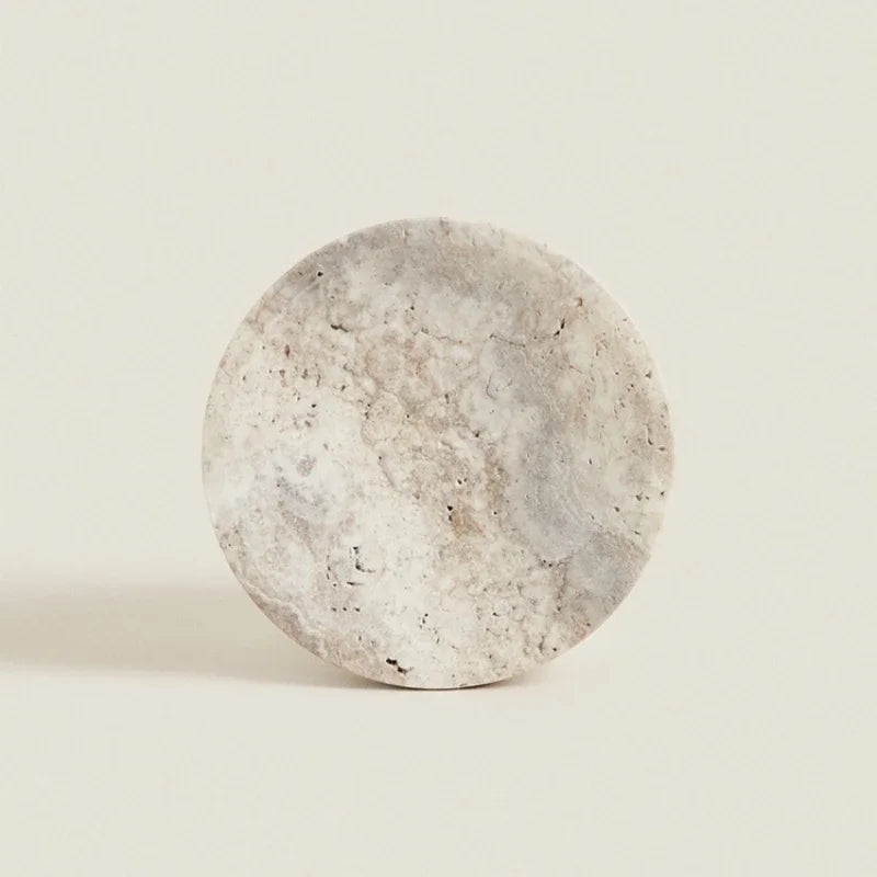 ensemble d'accessoires en travertin wabi-sabi pour salle de bain - vue 5 sur 6