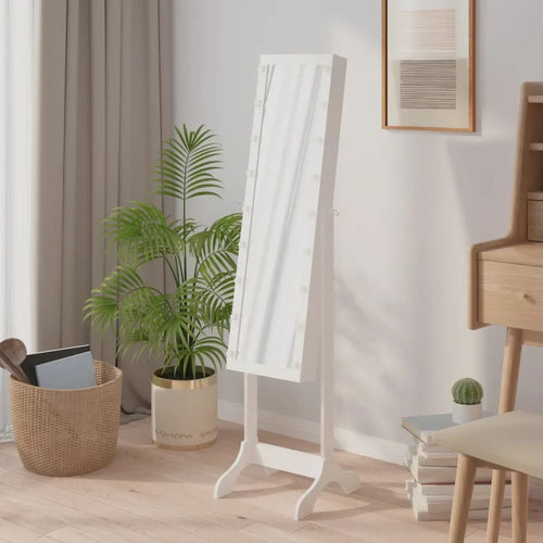 White floor mirror with white LED 34x37x146 cm, home decoration wall Deco living room decoration - vue 5 sur 7
