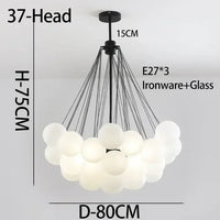 Moderne Pendelleuchte aus magischem Milchglasbohnenglas