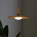 LED-Pendelleuchte Ufo-Design Massivholz Kupfer