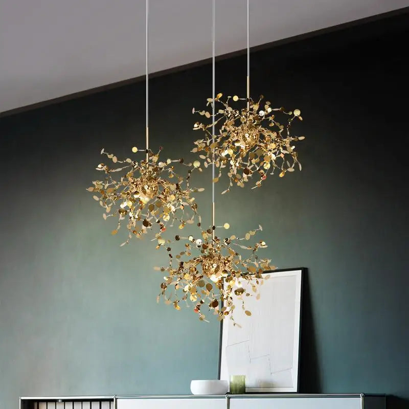 lustre moderne en acier inoxydable pour restaurant et boutique - vue 5 sur 24