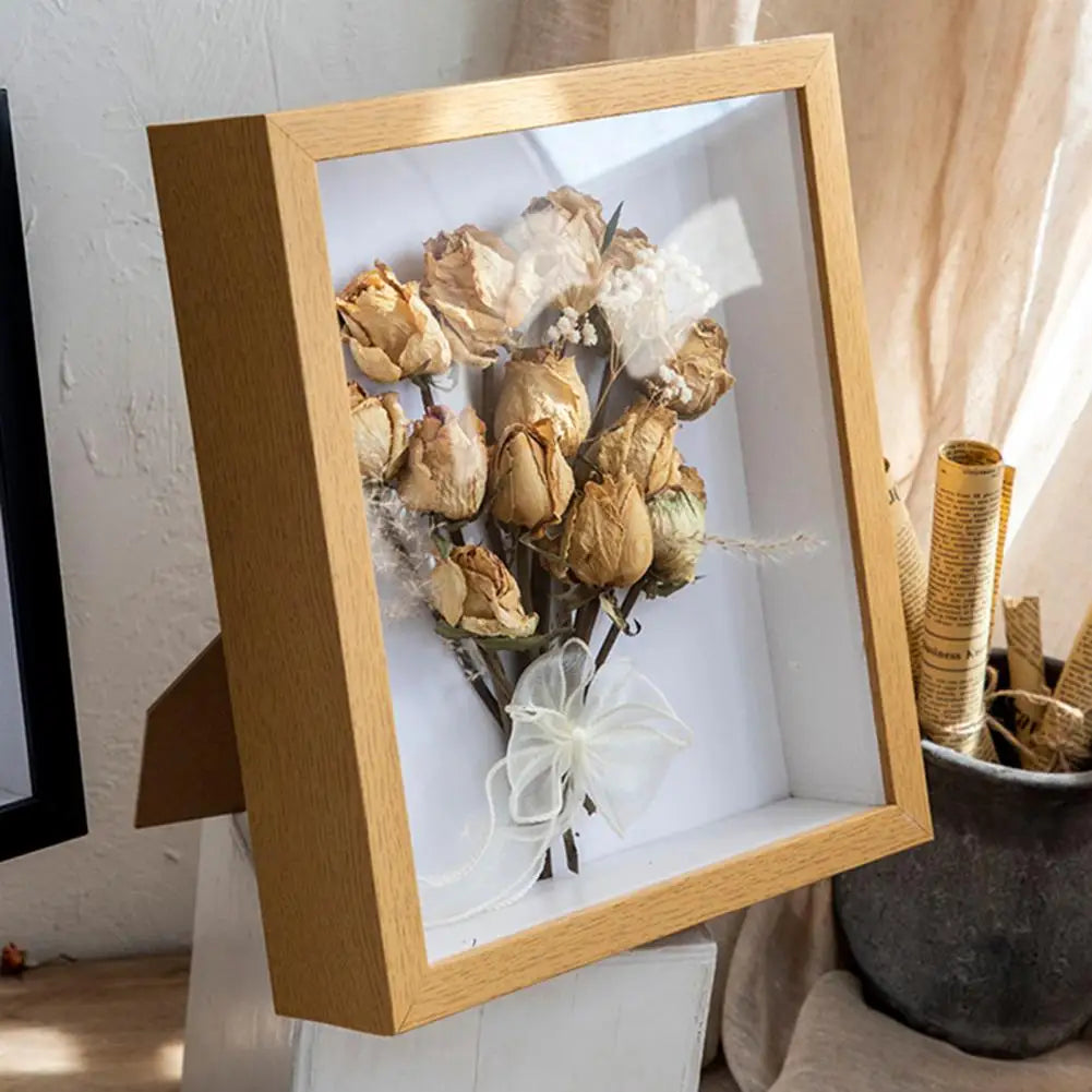 Cadre 3d pour fleurs séchées ornement de bureau décor naturel